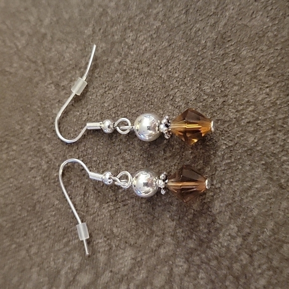 HANDMADE Dainty Silver Plated Beaded Necklace Earrings Set - Picture 5 of 5